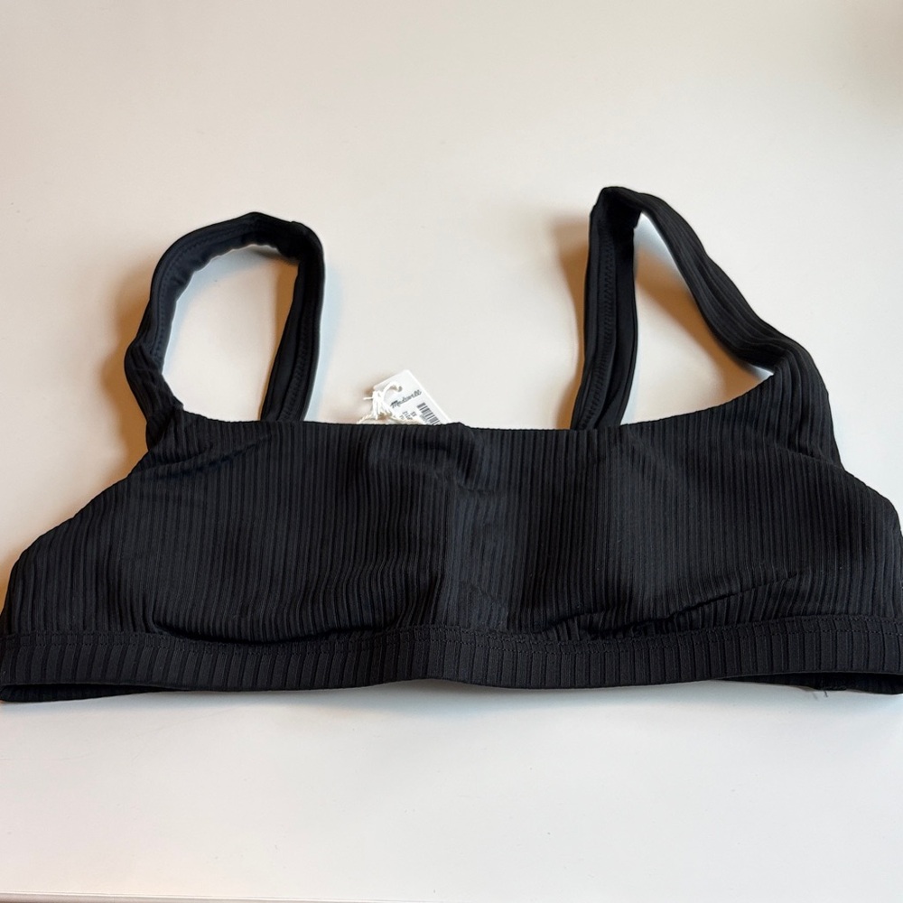 Madewell Black Ribbed Bralette